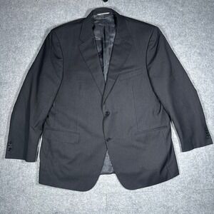 Canali Blazer Men 44R Dark Gray Pinstripe Wool Sport Coat Suit Jacket Italy